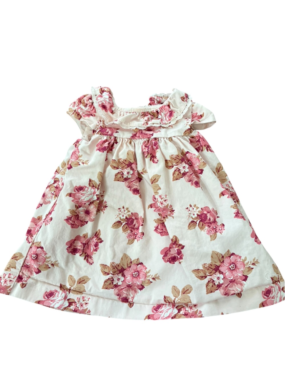 Janie and Jack Baby Girl Vintage Pink Rose Floral Dress 0-3 months